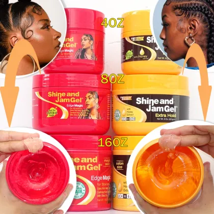 Hot Shine and Jam Conditioning Gel Lock n Twist Gel Hair Braiding Gel