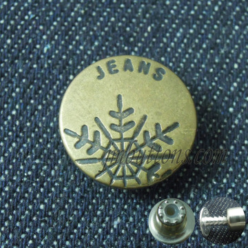 snowflake denim buttons, custom fashion clothing buttons