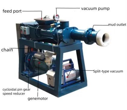 Stainless Steel Vacuum Clay Kneading Mixing Extruder Machine