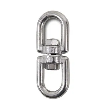 6mm Double Ended Swivel Eye Hook: 304/316 Stainless Steel Anchor Swivel Eye to Eye Chain Swivel Shackle Ring Connector