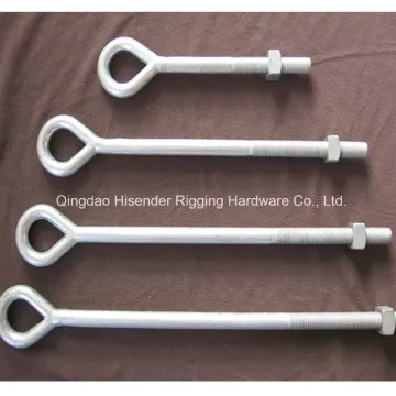 Galvaized Eye Bolt with Nut, Long Bolt with Screw