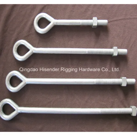 Galvaized Eye Bolt with Nut, Long Bolt with Screw