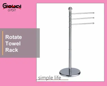 Bathroom accessories metal rotate towel rack, towel hanger stand
