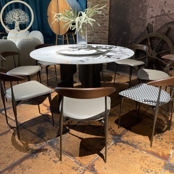 Modern Luxury Round Marble Dining Table - Nordic Hotel Dining Furniture