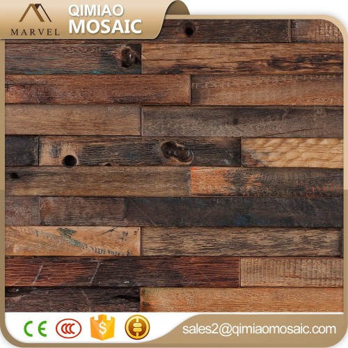 Classical Uneven Surface Mosaic Tile Home Decor Wood Mosaic Wall Panel