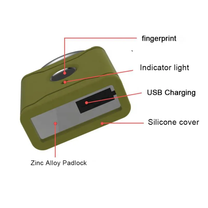 USB -заряжаемый мобильный отпечаток Ttlock Биометрический замок