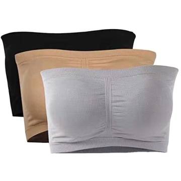 New Seamless Strapless Underwear: Invisible Tube Top with Double Layer Wrap Chest Bandeau Bra for Women