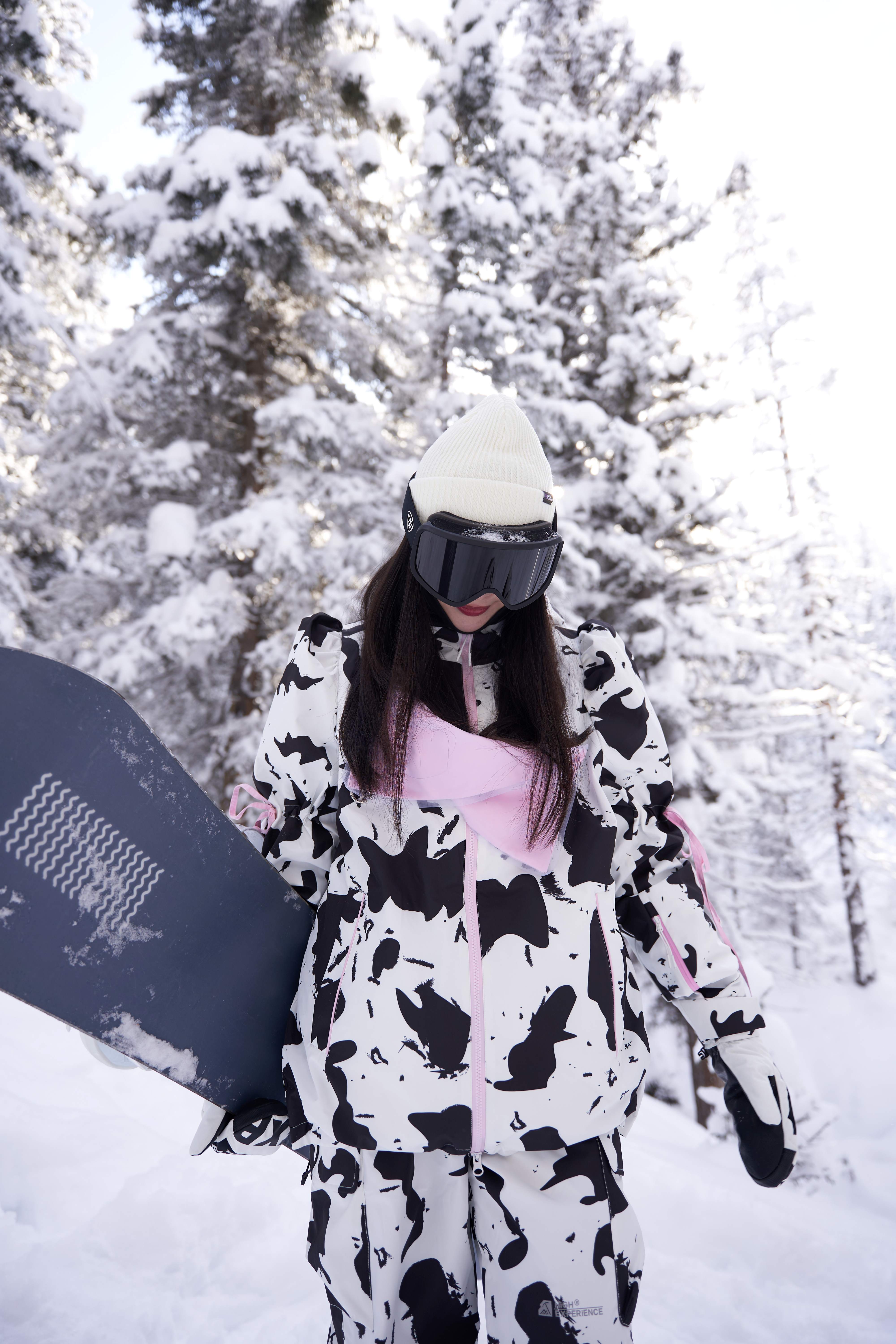 Women waterproof sweet single and double snowboard jacket