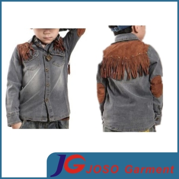 Gray Colour Fashion Horse Tail Hair Shoulder Jackts for Kids