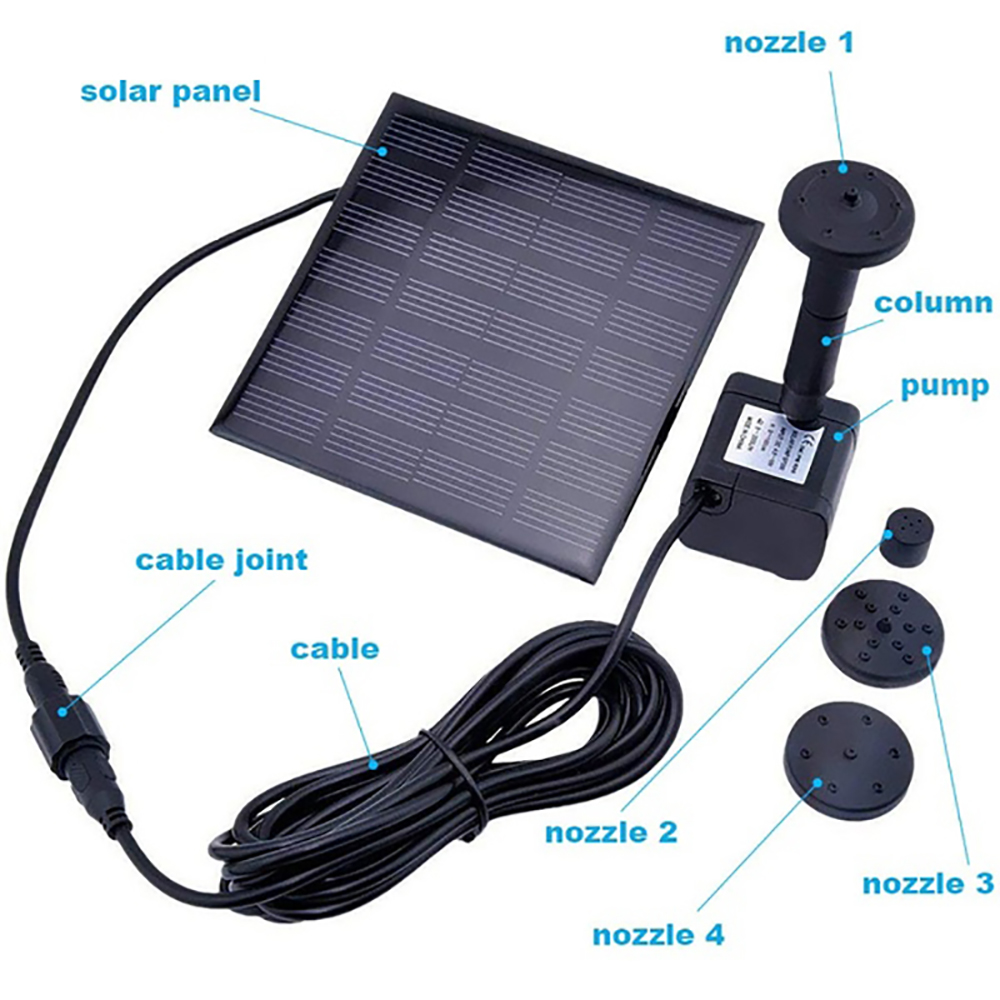 Solar Water Pump Solar Fountain Kit for Garden Pool Pond Water Fountain Aquarium DC 7V 180L/H Automatic Solar Powered Pump Kit