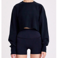 Women loose cropped sweatshirt