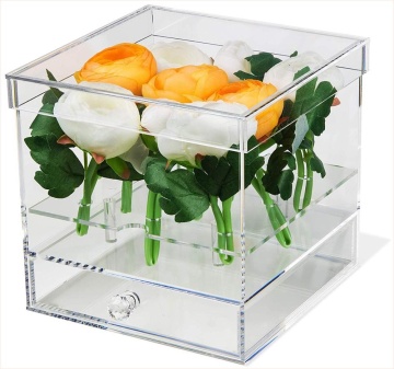 Acrylic Gift Box for Flower with Drawer