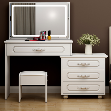 High End Modern Bedroom Wood Furniture: Mirrored Makeup Dressing Tables & Vanity Dressers