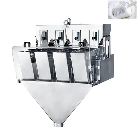 Automatic Filling and Packaging Solution for Detergent Powder, Coffee Powder, Protein Powder, and Milk Powder using 4-Head Linear Weigher Machine