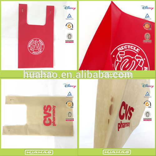 handle style die cut non-woven tote bag for shopping
