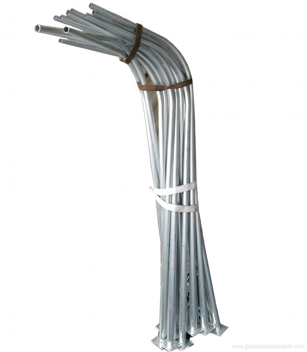 Curved End Galvanized Street Lighting Steel Pole