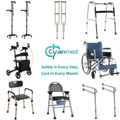 Height-Adjustable Flip Shower Chair in Blue