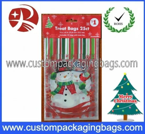 Customized Printed Polythene Bags Christmas Treat Sacks 100 % Hdpe