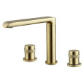 Bathroom three-hole hot and cold washbasin faucet