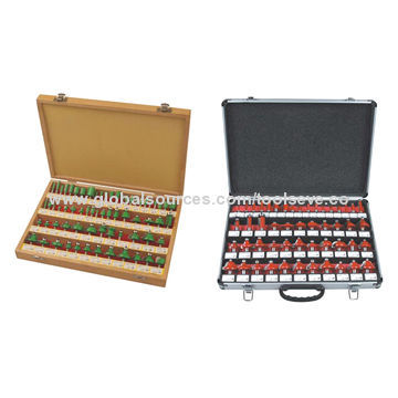 66-piece router bits set, includes 1/4 and 3/8-inch 2-piece slot cutter bit