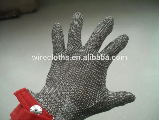 stainless steel cut chain mail protective glove