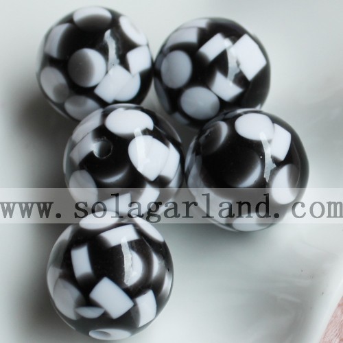 Perles rondes en résine d&#39;espacement de style gelée de 20 mm