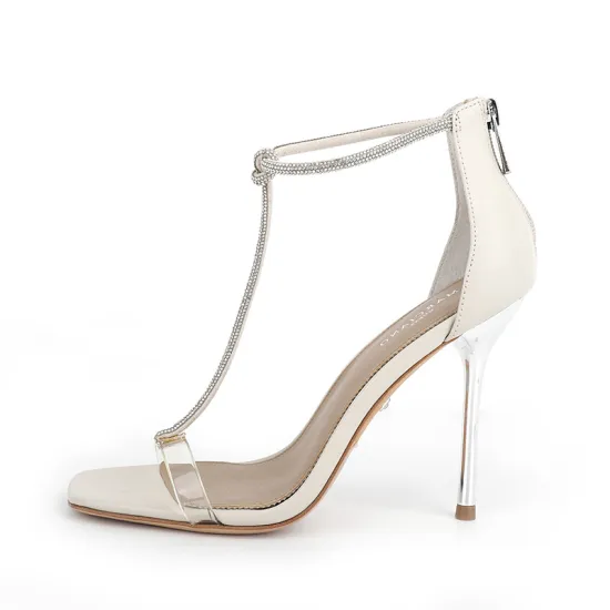 Transparent Rhinestone Stiletto Heels