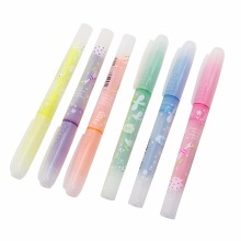 6 Pcs Novelty Scent 6 Colors Highlighter Marker Pen Marker School Supplies Highlighter Marker Material Escolar Scribble Pen