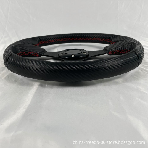 TRAPLY 350mm Black PVC Fiber Racing Steering Wheel - Best Seller