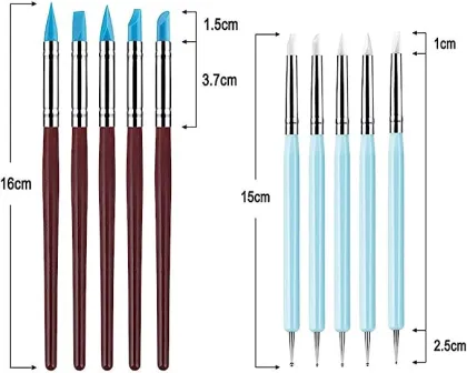 Silicone Clay Sculpting Tool Set - 10Pcs Modeling Dotting Tool for Pottery and Art Crafts