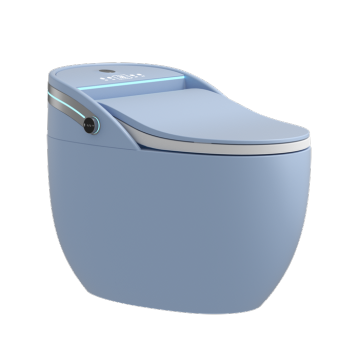 Sky Blue Floor-Mounted Smart Toilet with Bidet for Hotels