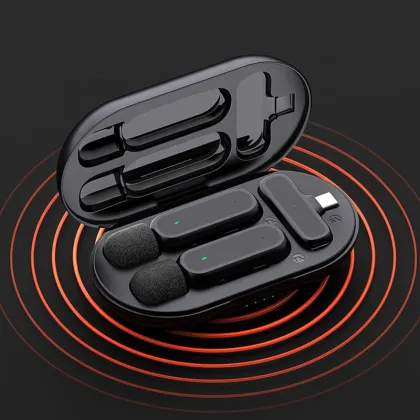 K60 Cheap Wireless Microphone Mini Clip Lavalier Collar Lapel Wireless Mic for Mobile Phone
