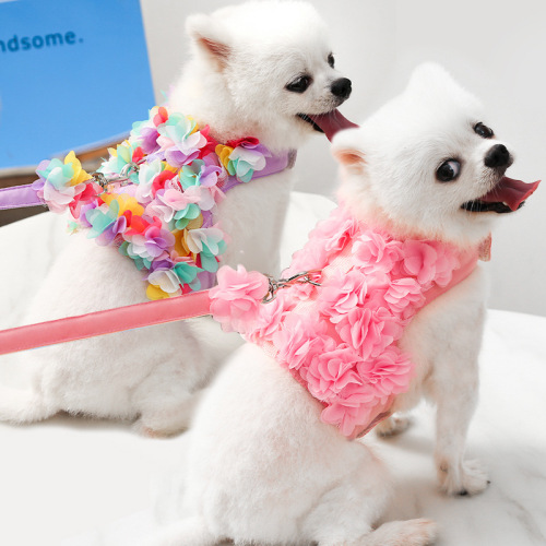 Sexig designer personlig spets blomma kläder hund sele