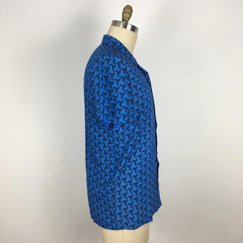 Casual Loose Fit triangle pattern BLUE Shirt