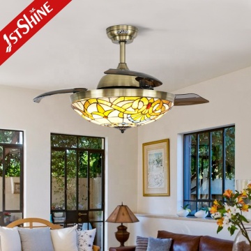 1stshine LED Ceiling Fan with Acrylic Blades and Retractable Design