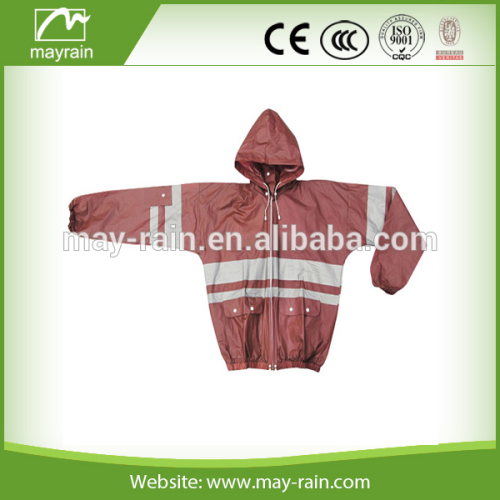 two piece waterproof working suit with high visible strip for safty outdoor worker