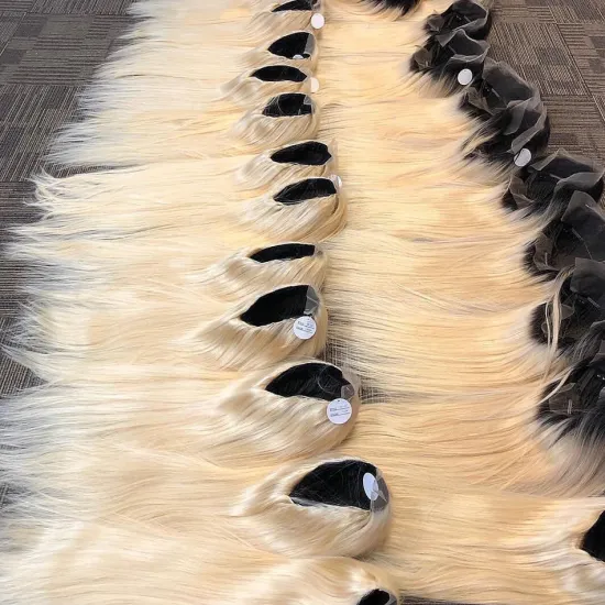Straight 613 Raw Indian Virgin Human Hair Transparent Lace Frontal Closure Wig Blonde HD Full Lace Front Wig Human Hair Vendor