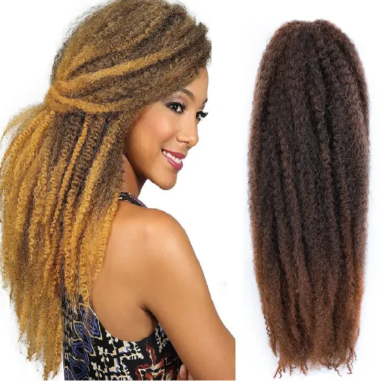 100% Kanekalon 60G 18 Inch Folded 48 Strands Wholesale Long Crochet Afro Curl Marley Hair Kinky Synthetic Braid Braiding Hair