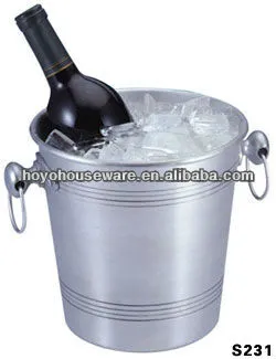 stainless steel bar wine bucket with two handle