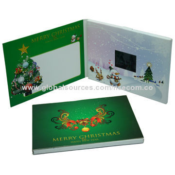 LCD Greeting Cards, 2.4-inch Screen, Video Player, Customized Card Design and Video Welcomed, 128MB