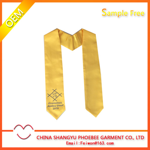 Hot Sell Embroidery Gold Academic Sashes/stoles for graduation