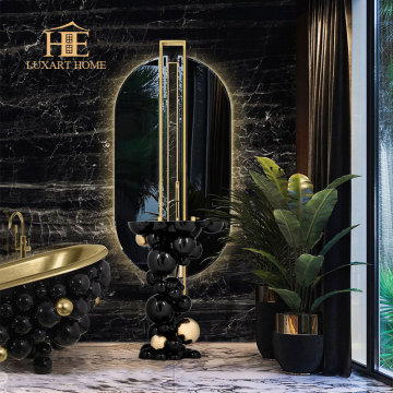 Black Paint Freestanding Ball Shaped Luxury Washbasin for Villa Bathroom