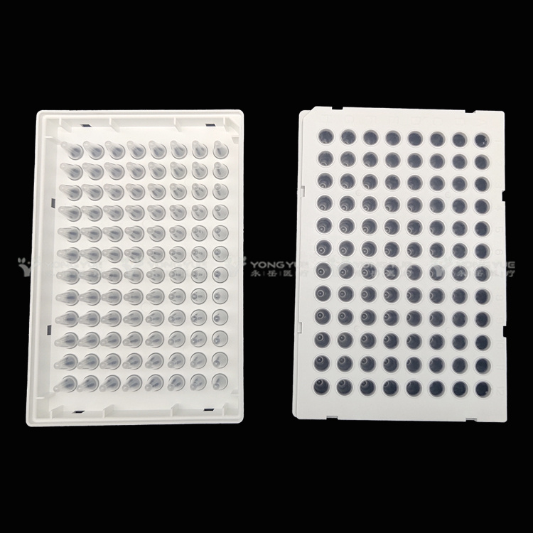 0 1ml 96 Well Pcr Plate Full Skirt White Frame Clear Tube