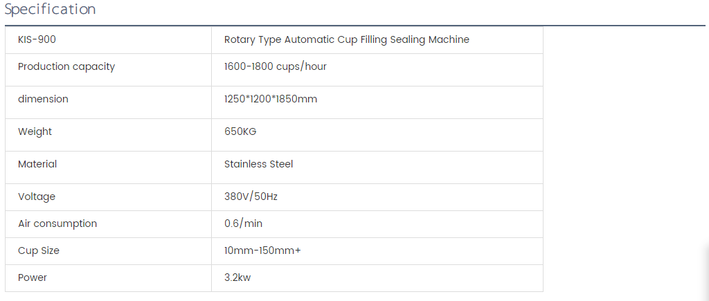 0.6 Rotary Type Automatic Cup Filling Sealing Machine