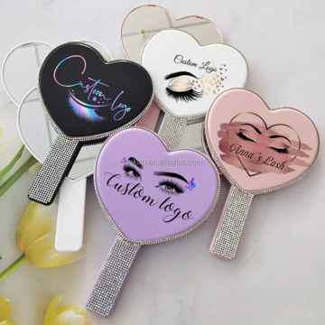 Bling Bling Beauty Shape Mirror Pocket เครื่องสำอางขนาดกะทัดรัดพร้อมโลโก้ส่วนตัว - กระจกแต่งหน้าแบบพกพา
