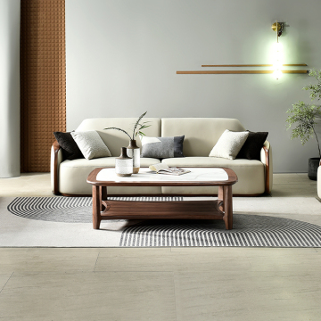 Sofas artistiques nord-américains nord-américains nord-américains de haute qualité avec combinaisons en cuir et en bois massif