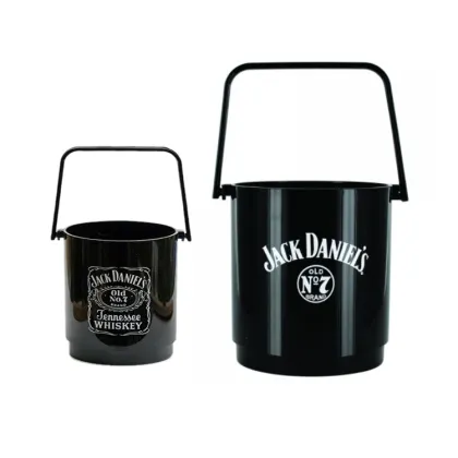 High Quality Custom Logo 38oz Round Plastic PS Bacardi Ice Bucket
