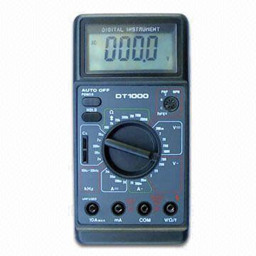 LCD Panel with Auto Polarity and Low Battery Indication, Data Hold, Diode and Transistor Test