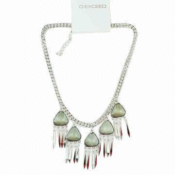 Multi-drop Costume/Fashion Statement Silver Necklace, Small and Color Story Orders
