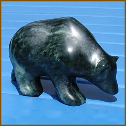 Custom natural black stone bear statue for sale